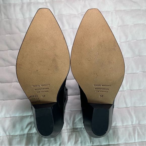 Isabel Marant Black Slip on Dewina Ankle Boots. Size US 7. Western Style. - Picture 8 of 15
